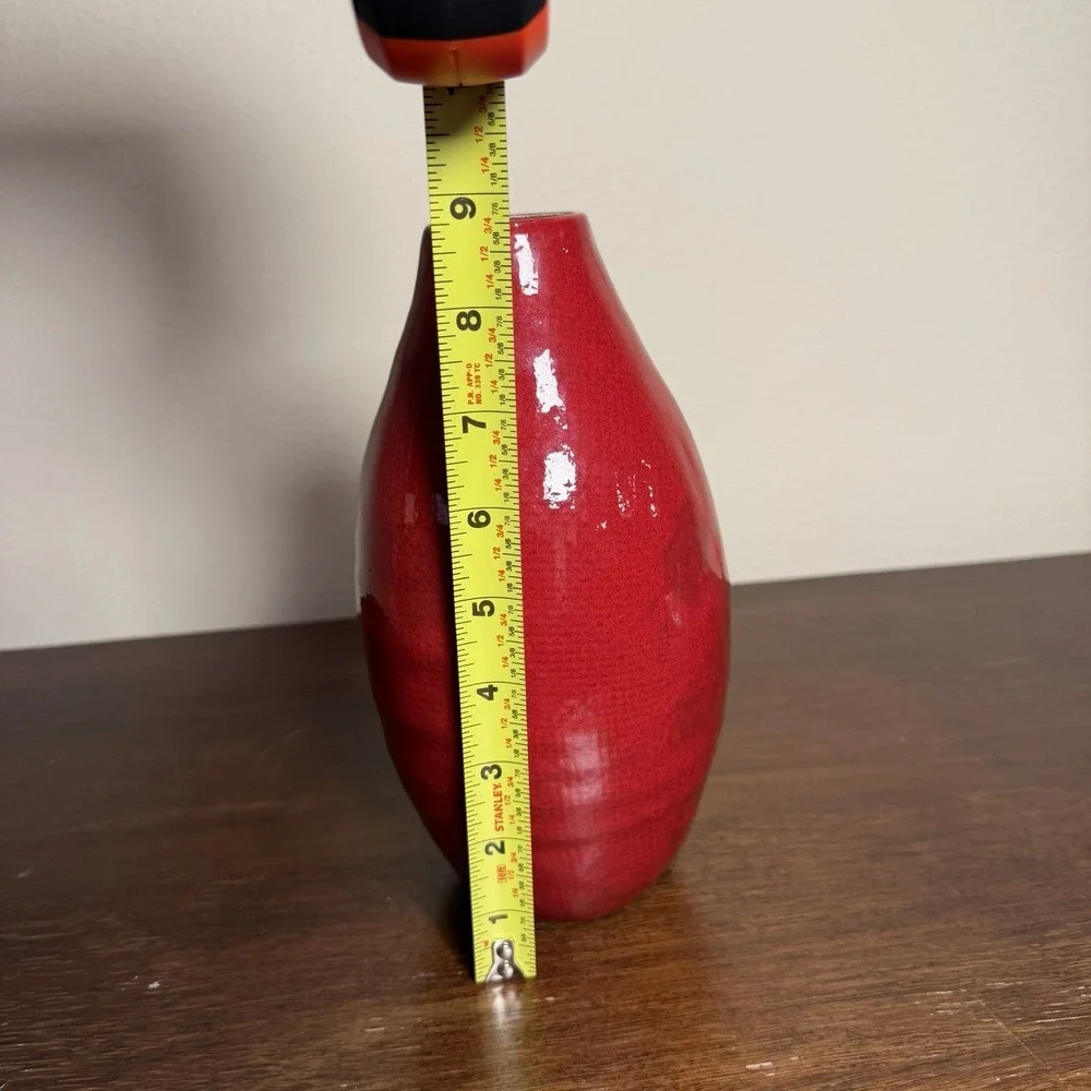 Crate & Barrel Red Vase Used Good Condition No Chips